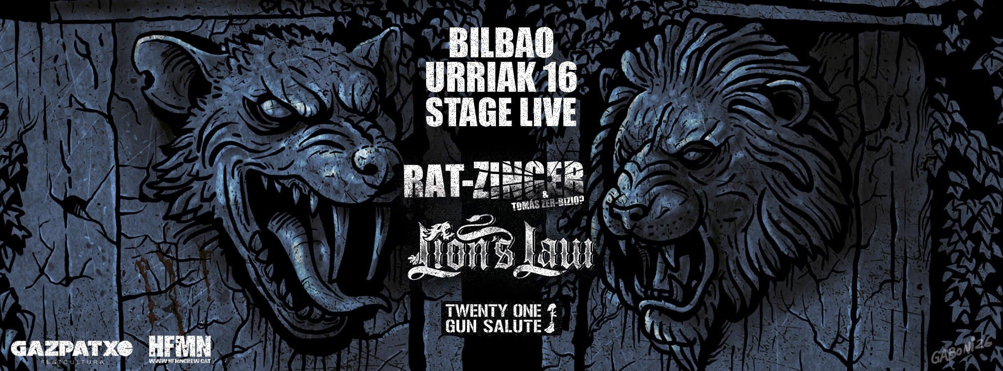 Rat-Zinger + Lion's Law (+ 21 Guns Salute) | Sala Stage Live | Bilbao