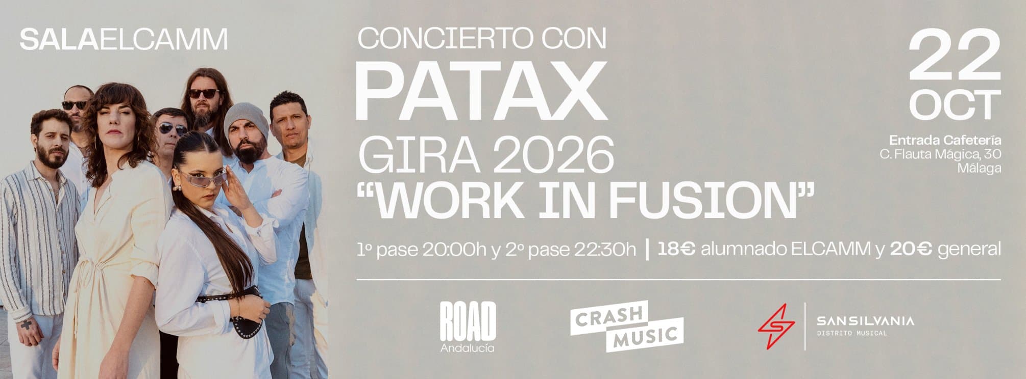 CONCIERTO PATAX - MÁLAGA - SALA ELCAMM - JUEVES 22 DE OCTUBRE